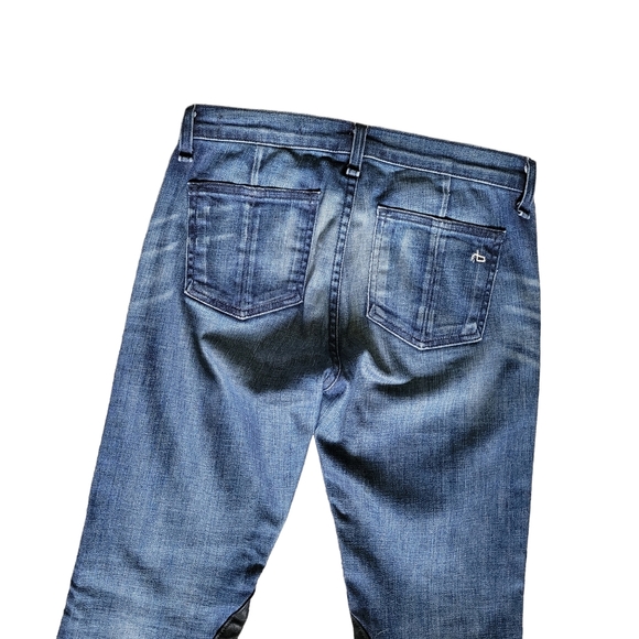 Rag & Bone Jodhpur Leather Panel Skinny Jeans in Chester - Picture 4 of 10